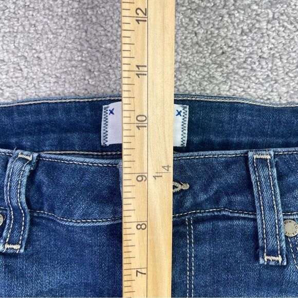 Paige Jeans Women's 30 Blue Skinny Mid-Rise Dark Denim Verdugo Ankle Distressed - Picture 12 of 15